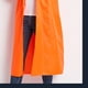 thumbnail image 2 of Chubasquero largo impermeable reflectante grueso Poncho reutilizable impermeable elegante chaqueta de lluvia larga para exteriores naranja XXXL, 2 of 5