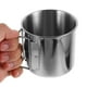 thumbnail image 4 of Taza de acero inoxidable para acampar al aire libre con asa plegable, ideal para mochileros, senderismo, caza, pesca y aventuras, color plateado, 4 of 8