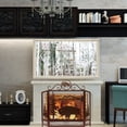 thumbnail image 4 of Rustic American Icon Majestic Bison Buffalo 3 Panel Fireplace Screen Metal Mesh, 4 of 7