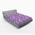 thumbnail image 2 of Ambesonne Jungle Floral Fitted Sheet, Modern Boho Violets, California King, Pale Lavender and Pastel Pink, 2 of 5