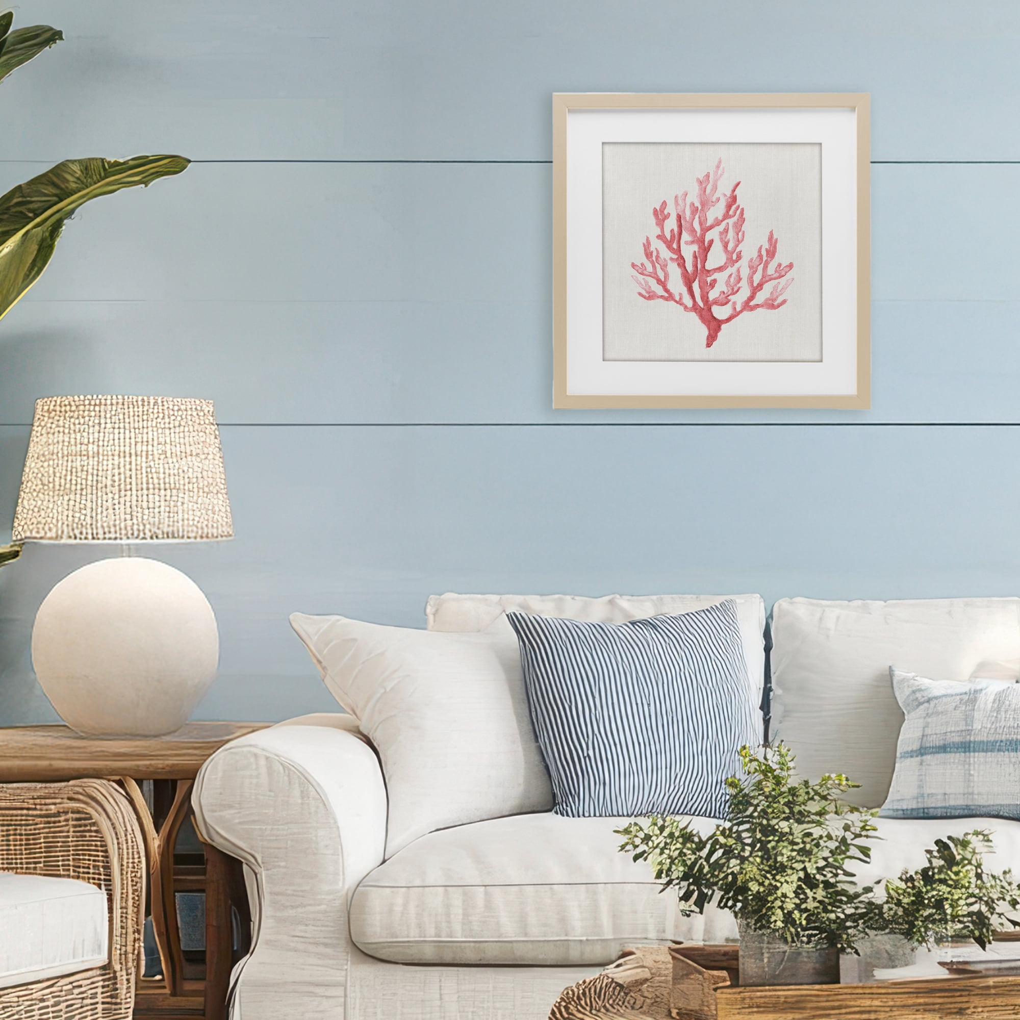 Stupell Industries Muted Pink Coral Branch Birch Framed Print Under Glass, design by Janet Tava