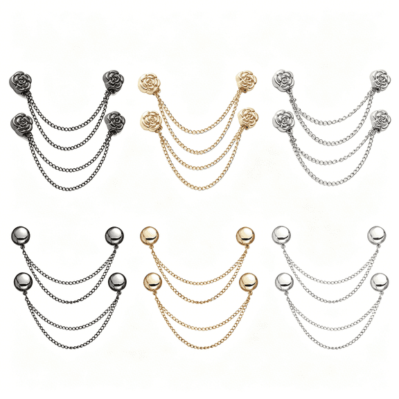 TUWAFE Magnetic Clothing Clips: 12 Pcs Multi-Function Magnetic Shirt Clips with Chain for Women Clothes Sleeves Pants Hijabs Hats Scarfs