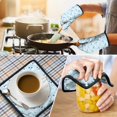 thumbnail image 4 of Light Blue Christmas Snowman Pattern Kitchen Oven Mitt and Pot Holder Sets 2 Pcs for Baking, Cooking and Grilling, Heat Resistant Up To 392 °F, 4 of 7