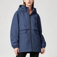 thumbnail image 3 of Aezemi Waterproof Hiking Coats for Women Zip up Comfy Windbreaker Fashion Hooded Long Sleeve Rain Jackets Fall Winter Travel Camping Workout Daily Wear Raincoats with Zip Pocket 3XL, 3 of 9