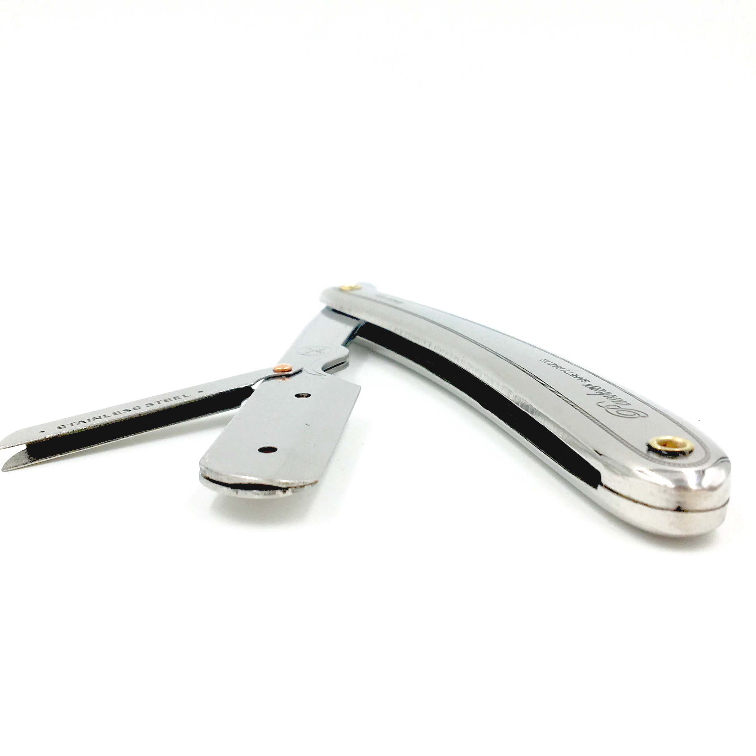 Parker Menâ€™s SR1 Stainless Steel Straight Edge Razor with 5 Parker Platinum Blades