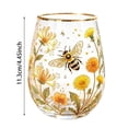 thumbnail image 3 of Hand Painted Dragonfly Lotus Pattern Stemless Glass Tumbler Gold Rim Elegant Clear Beverage Cup For Water Juice Home Table Decoration(Clear-11.3CM), 3 of 6