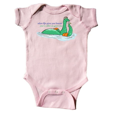 

Inktastic Loch Nessie When Life Gives You Lemons Sipping Tea Gift Baby Boy or Baby Girl Bodysuit
