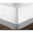 thumbnail image 3 of 1 Piece Split Corner Two Tone Tailored Bed Skirt By D.N.G. BEDDINGS, Full Size 15 Inch Deep Pocket, 800 TC, 100% Egyptian Cotton, Solid White/Silver Color., 3 of 3