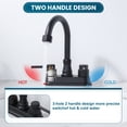 thumbnail image 5 of Wowow 4 in. Centerset Double Handle High Arc Bathroom Sink Faucet with Pop Up Drain in Matte Black, 5 of 8