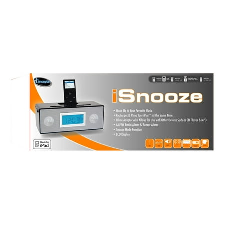 iConcepts iSnooze - Clock radio with Apple Dock cradle - black