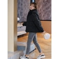 thumbnail image 4 of Women Puffer Jacket Winter Warm Coats Hooded Quilted Jackets with Removable Hood Black M, 4 of 8