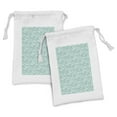 thumbnail image 1 of Maritime Fabric Pouch Set of 2, Anchor Boat Waves Dolphin Lighthouse Motifs Illustration, Small Drawstring Bag for Toiletries Masks and Favors, 9" x 6", Almond Green Sea Green, by Ambesonne, 1 of 2