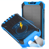 Solar Power Bank 20000mAh Built-in 4 Cables Qi Wireless Charger For Apple iPhone 12 with LED Flashlight Solar Portable External Battery IPX4 Waterproof 15W 5V/3A USB C Port 6 Outputs 3 Inputs