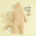 thumbnail image 5 of Gubotare Newborn Western Baby Boy Clothes Cowboy Outfit Pony Long Sleeve Romper Rib Knit Jumpsuit Hat Fall Going Home Outfit, 5 of 9