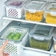 thumbnail image 3 of Cateissary Contenedores de almacenamiento de fruta fresca y organizada para refrigerador con cesta filtrable y aislamiento de aire Organizadores de utensilios de cocina Gris claro 850ML, 3 of 6