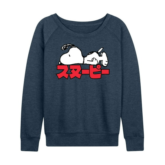 Peanuts - Snoopy Kanji - Women's Lightweight French Terry Long Sleeve Shirt