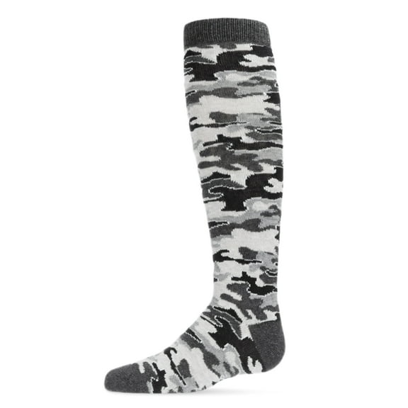 MeMoi  Lurex Camo Knee High Socks - Girls - Female, 8, Gray