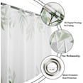 thumbnail image 6 of Sage Green Leaf Shower Curtain, Spring Sage Green and Blue Watercolor Eucalyptus Leaves Botanical Plants Bathroom Curtain Waterproof Fabric Machine Washable with Hooks, 36" Wx72 L, 6 of 6