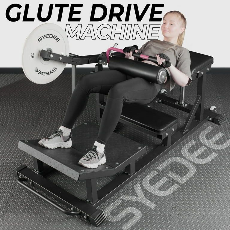 GMWD Hip Thrust Machine, Plate-Loaded Glute Bridge Machine, Heavy Duty  Glute Drive with Weight Holder for Glute Muscles Building and Butt Shaping