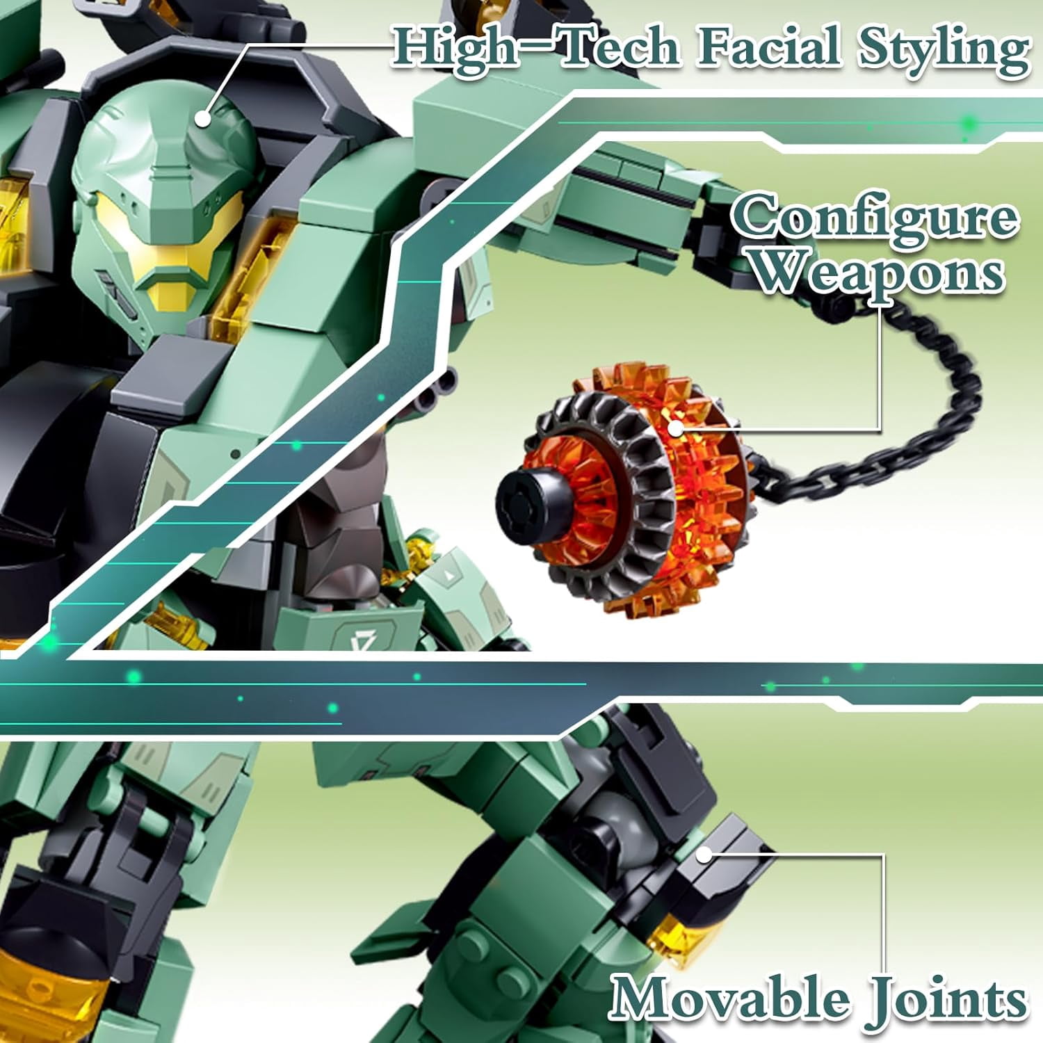Transforming Robot Mech Building Block Sets, Mech Toys for Kids, Destroy Warrior City Soldier Mecha Model Action Mech Model Building Kit, Cool Creative Robots Toys Gift for Teens Boys, 542 PCS