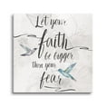 thumbnail image 1 of Faith Bigger Than Fear White Hummingbird 12 x 12 Glass Wall Hanging Sign, 1 of 4