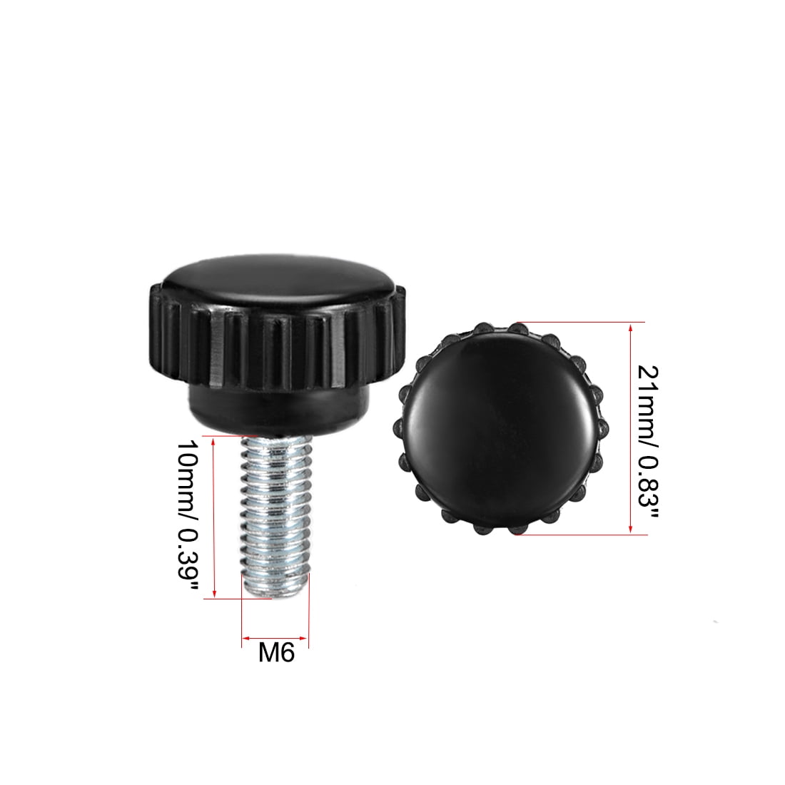Unique Bargains Knurled Clamping Knobs Male Thread Thumb Screw Knobs M6 x 10mm