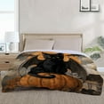 thumbnail image 6 of Halloween Throw Blanket Twin Pumpkins Skull Blanket Black Spooky Scary Decorative Lightweight Fuzzy Soft Plush Fleece Blankets and Throws Couch Sofa Bed Outdoor Lap Blanket, 6 of 7