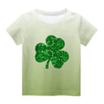 thumbnail image 4 of T-Shirt Imprimé de la Saint-Patrick pour Enfants, Col Rond à Manches Courtes, 95 % Polyester 5 % Élasthanne, Tissu Doux et Respirant, Tenue Décontractée pour Garçons et Filles de 3 à 14 Ans, 4 of 9