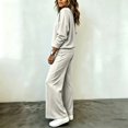 thumbnail image 4 of Mifsaly Track Suits 2 Piece Set for Women Zip Up Sweatshirts Jacket and Wide Leg Pants Fall Winter Daily Going Out Workout Lounge Matching Outfits, 4 of 5
