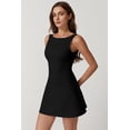 thumbnail image 3 of Vestido de tenis QINSEN para mujer sin mangas con pantalones cortos negro L, 3 of 6