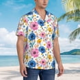 thumbnail image 5 of Balery Rose Flowers Print Men's Hawaiian Shirts Short Sleeve Beach Shirt Relaxed Fit Vacation Button Down Shirts-Small, 5 of 9
