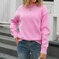 thumbnail image 7 of Women's Long Sleeve Round Neck Pullover Sweater Knit Cardigan With Back Bow Tie Detail Fashion Sweater Tops, 7 of 7