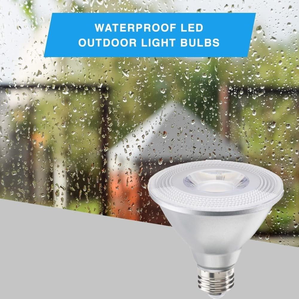 Diodesy- Pack of 4 LED10PAR30S/FL40/830/WD/2 PAR30 LED Short Neck Flood Wet Light Bulb, 10W (75W Incandescent Equiv.), 3000K Soft White, Dimmable, Long Lasting, E26 Security Light for Accent/Tracking