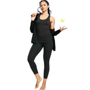 NELEUS Womens Tight Fitting Base Layer Dry Fit Tank Top 3 Pack,Black+Blue+White,US Size XL