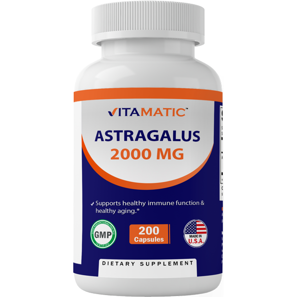 Vitamatic Astragalus Root 2000 mg 200 Ct (Double dose compare to