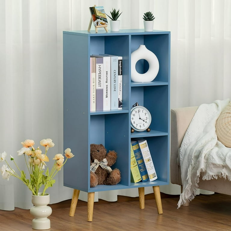 Small White Bookshelf 3 Tier Modern Kids Bookcase with Legs 5 Cube Wooden Bookshelves Storage Shelf Book Shelves Organizer Display Bookcases Cabinet for Room Nursery Study Walmart