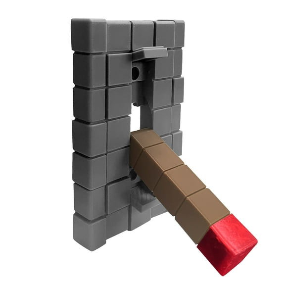 Pixel Block Light Switch Cover Plate, Single Gang Toggle, Screw Hiding Flip Panel, Easy Install, 3D Gaming-Style Wall Decor for Bedroom, Playroom or Office,Gift for boy,fans(Red Single)