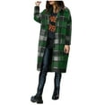 thumbnail image 6 of LWITHSZG Long Jackets for Women Dressy Casual Long Sleeve Button Down Plaid Shacket Going Out Tops Fall Winter Fashion Trench Coat with Pockets Size XL, 6 of 6