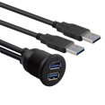thumbnail image 3 of Flush Mount USB Dock Adapter Dashboard Panel 3.0 Port Male to Female Cable, 3 of 4