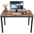 thumbnail image 3 of Soges Large Office Desk Wood Writing Desk with Metal Frame Computer Desk Rustic Brown, 55inch, 3 of 7