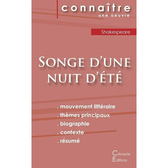 Fiche de lecture Songe d'une nuit d'été de Shakespeare (Analyse littéraire de référence et résumé complet), (Paperback)