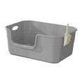 thumbnail image 2 of perfeclan Cat Splashproof Pet Bedpan Cat Sandbox Portable Kitten Toilet High Sided Pet Litter Tray Cat Toilet for Small Pets gray, 2 of 9
