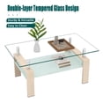 thumbnail image 2 of Rectangle Glass Coffee Table, Clear Coffee Table Modern Side Center Tables for Living Room Living Room Furniture, 2 of 10