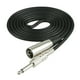 thumbnail image 1 of Cable de micrófono estéreo de 3 pines a conector jack mono macho de 1/4'' y 6,35 mm, color negro 1m, 1 of 9