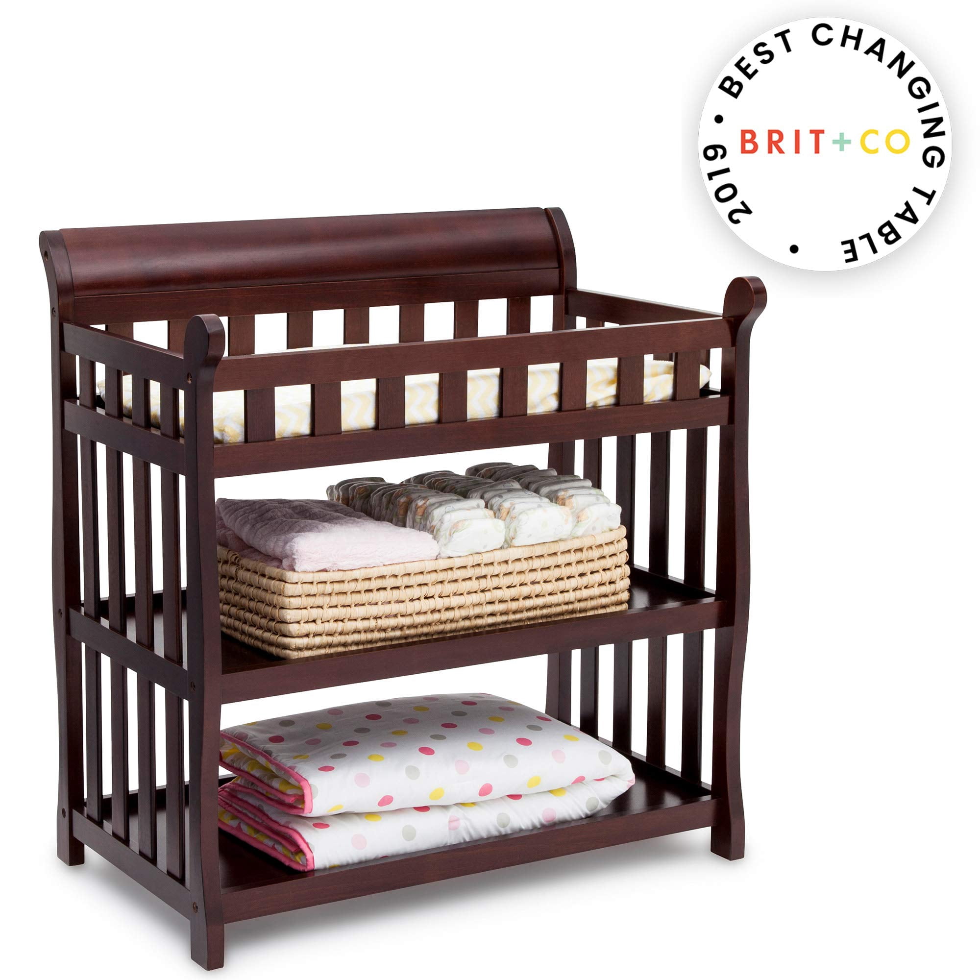 Delta Children Eclipse Changing Table with Pad, Dark Chocolate