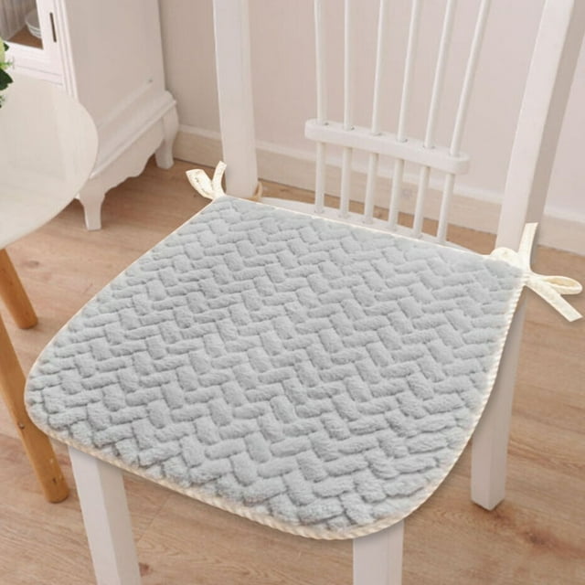 Cojín de poliéster - Acohadilla de espuma viscoelástica de 16x17 pulgadas, color gris/verde/beige liso para taburetes de comedor y oficina