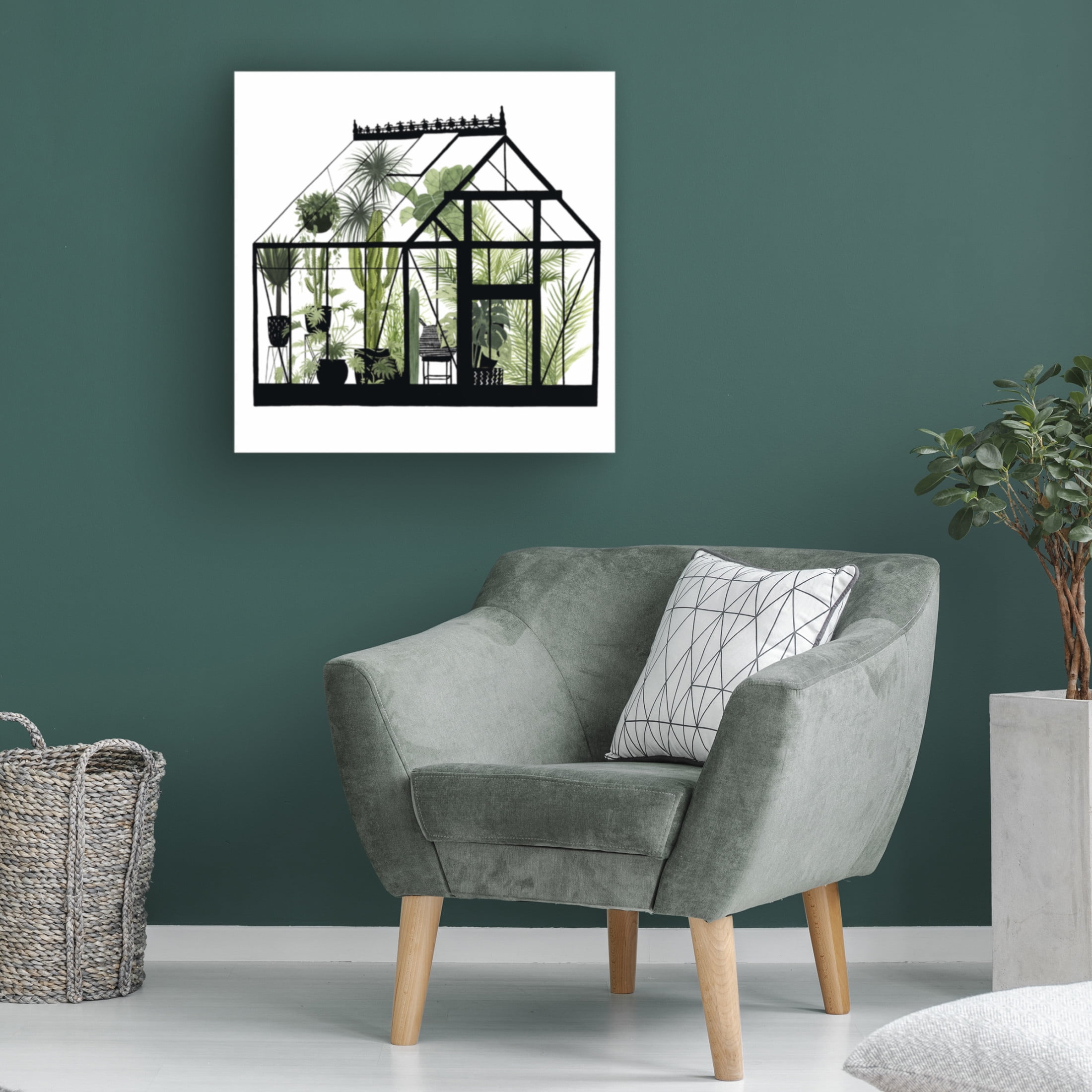 Canvas Wall Art - Grace Popp 'Glass House II' Wall Art for Living Room, Bedroom, or Office Décor by Trademark Fine Art - 24 x 24 Inches