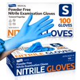 thumbnail image 1 of Guantes de nitrilo Supmedic talla pequeña 100 piezas sin polvo azules, 1 of 6