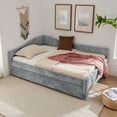 thumbnail image 3 of Full Size Daybed,Chenille Upholstered Daybed with Pull-Out Trundle & Built-In USB Charging Port,2-in-1 Space Saving Sofa Bed for Guest Room,Small Space,Grey, 3 of 8