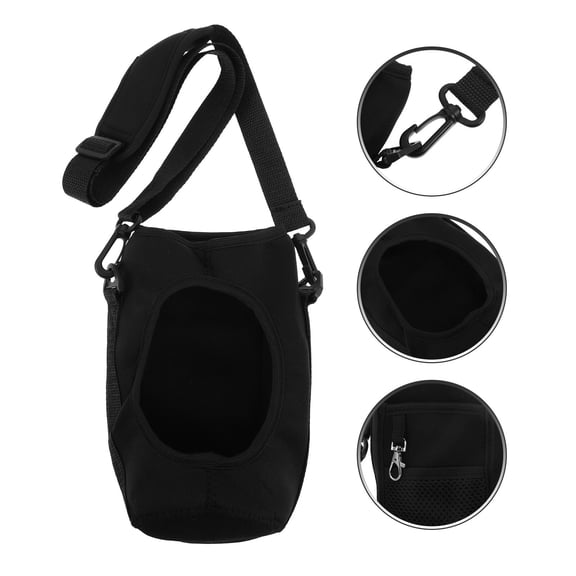 Alasum Black Neoprene Water Bottle Sleeve for Home Use, Anti-Slip, Crossbody, Half Gallon